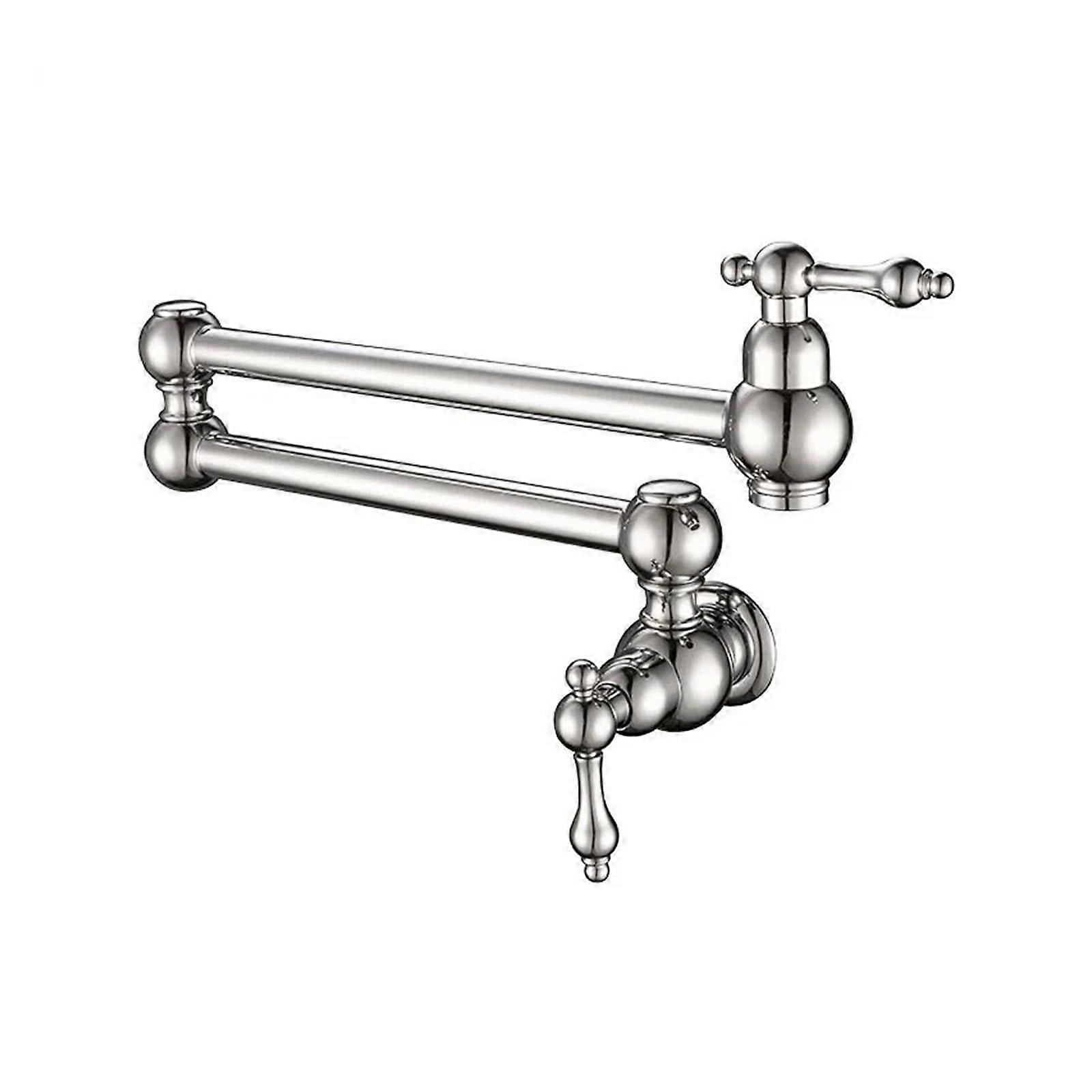 Wallmounted installation, solid brass pot filler faucet, doublejointed swivel kitchen faucet