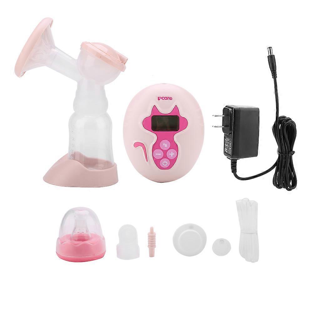 Single Electric Adjustable Suction Breast Pump Automatic Baby Breastfeeding Set  Pink