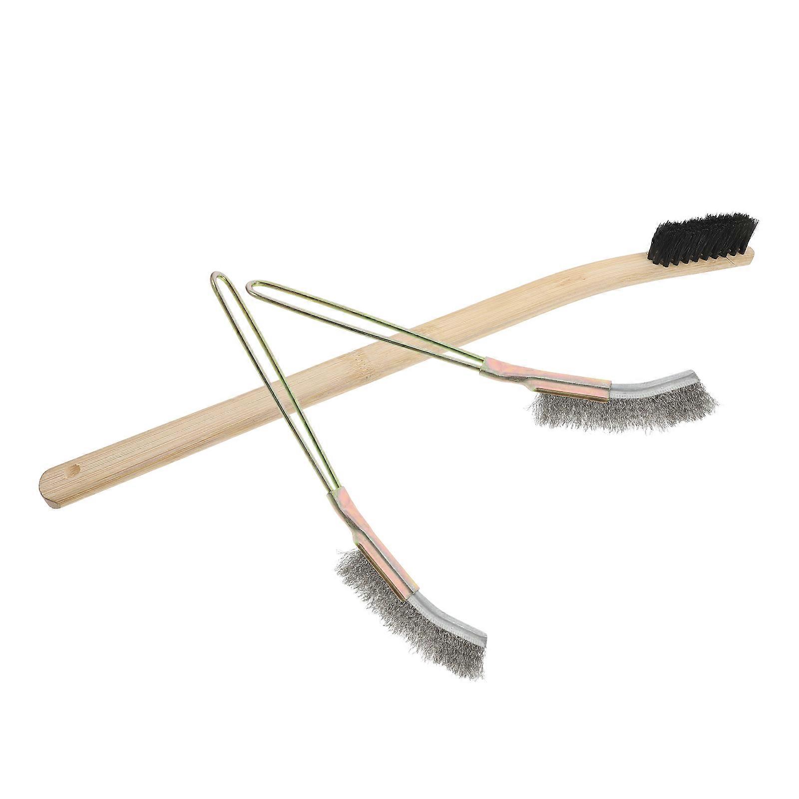 Bird Cage Cleaning Kit with 3pcs Wooden Handle Brushes for High Efficiency Bird Cage Cleaning Tools