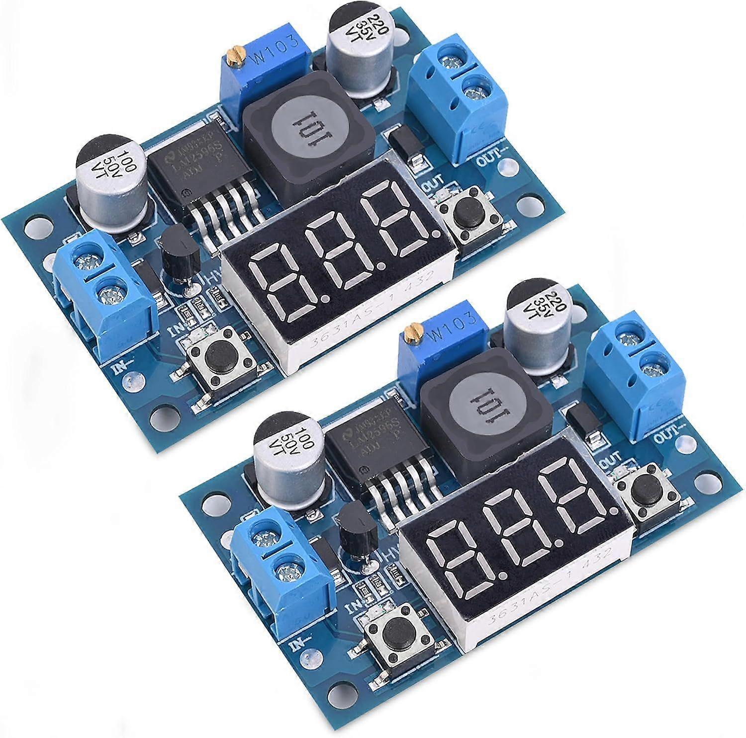 LM2596 Adjustable DC-DC Step-Down Buck Converter Module with LED Voltmeter