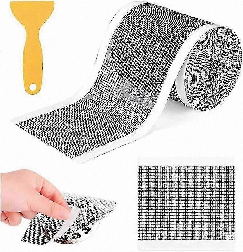 Anti-Hair Clog Shower Filter Grid, 10x10cm Drain Sticker with Cleaning Tool for Bathtub and Floor Use