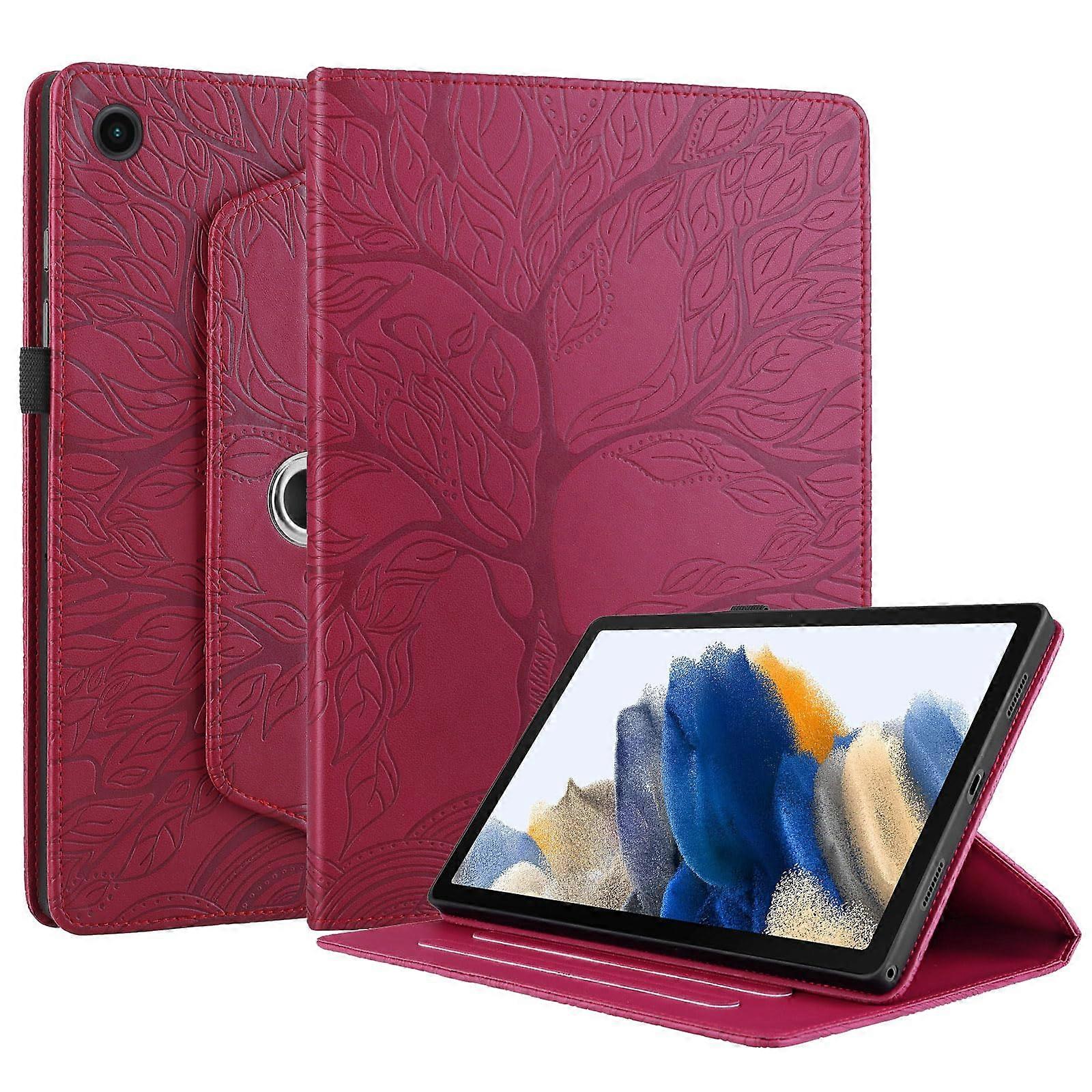 Case for Lenovo Tab 2025 10.1 Inch TB-311FU/TB-311XU PU Leather 360° Rotatable Multi-Angle Stand with Pen Holder Red