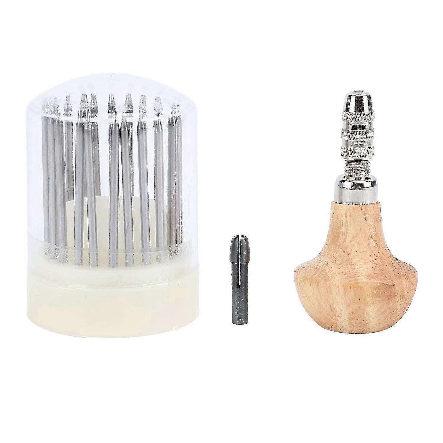 23ks Šperky Graver Tool Drevená ergonomická rukoväť Nerezová oceľ Kamenné nástroje na osadzovanie pre domácich majstrov