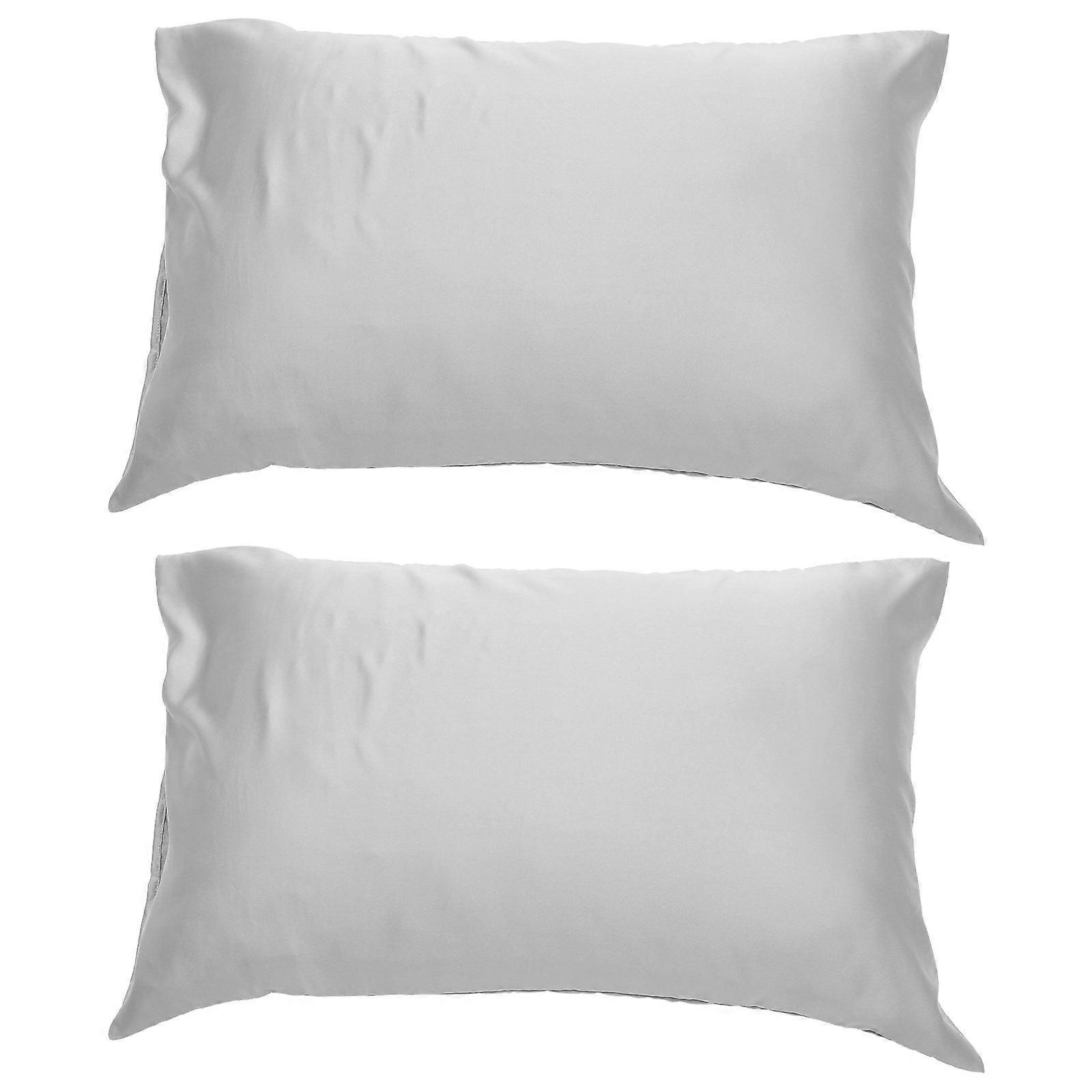 Here's a refined and professional product description based on your input:
**2pcs Washable Grey Pillowcases Soft Silk Like Pillow Covers for