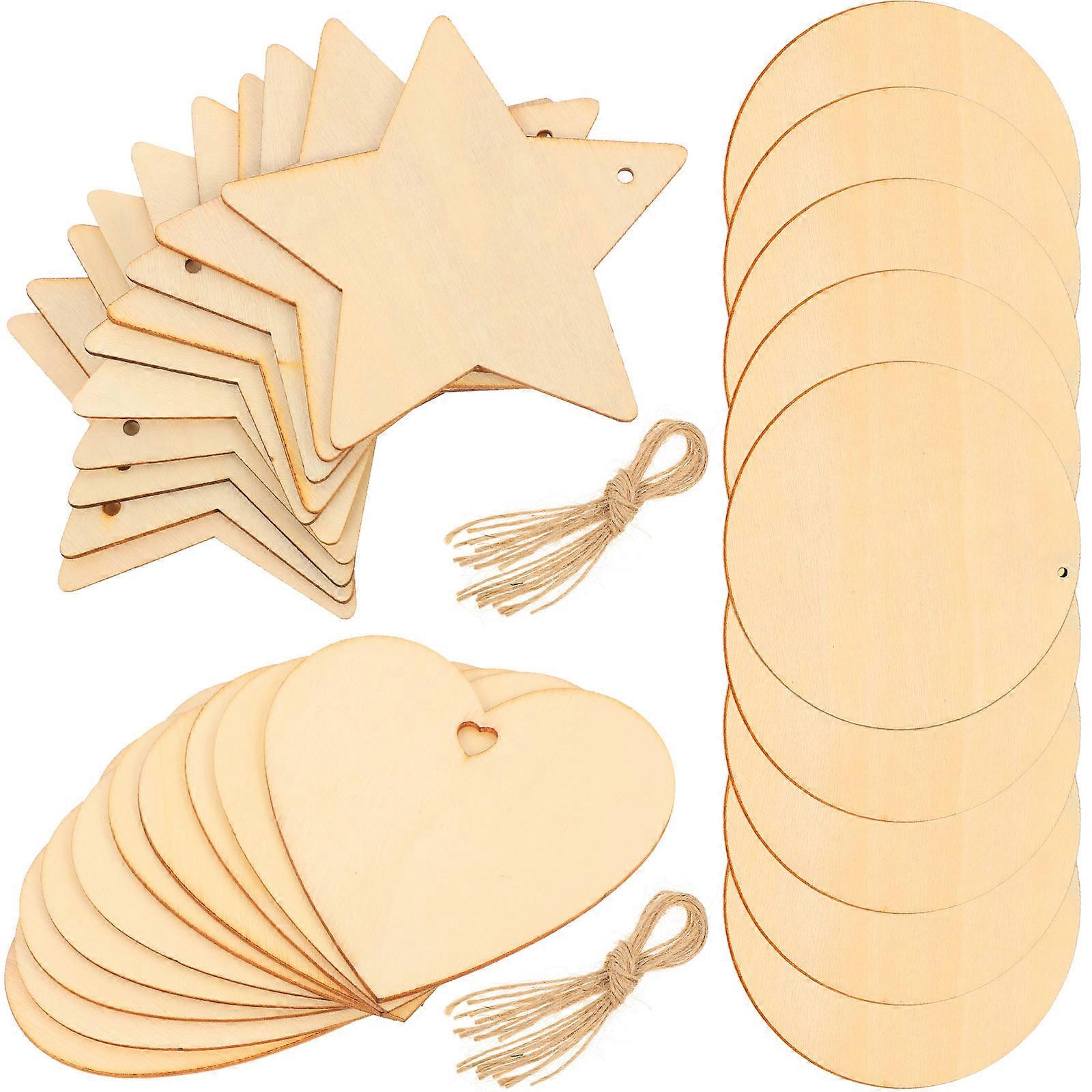Light Brown DIY Craft Decor Wood Slices for Decoration Sturdy Plastic Material 30pcs