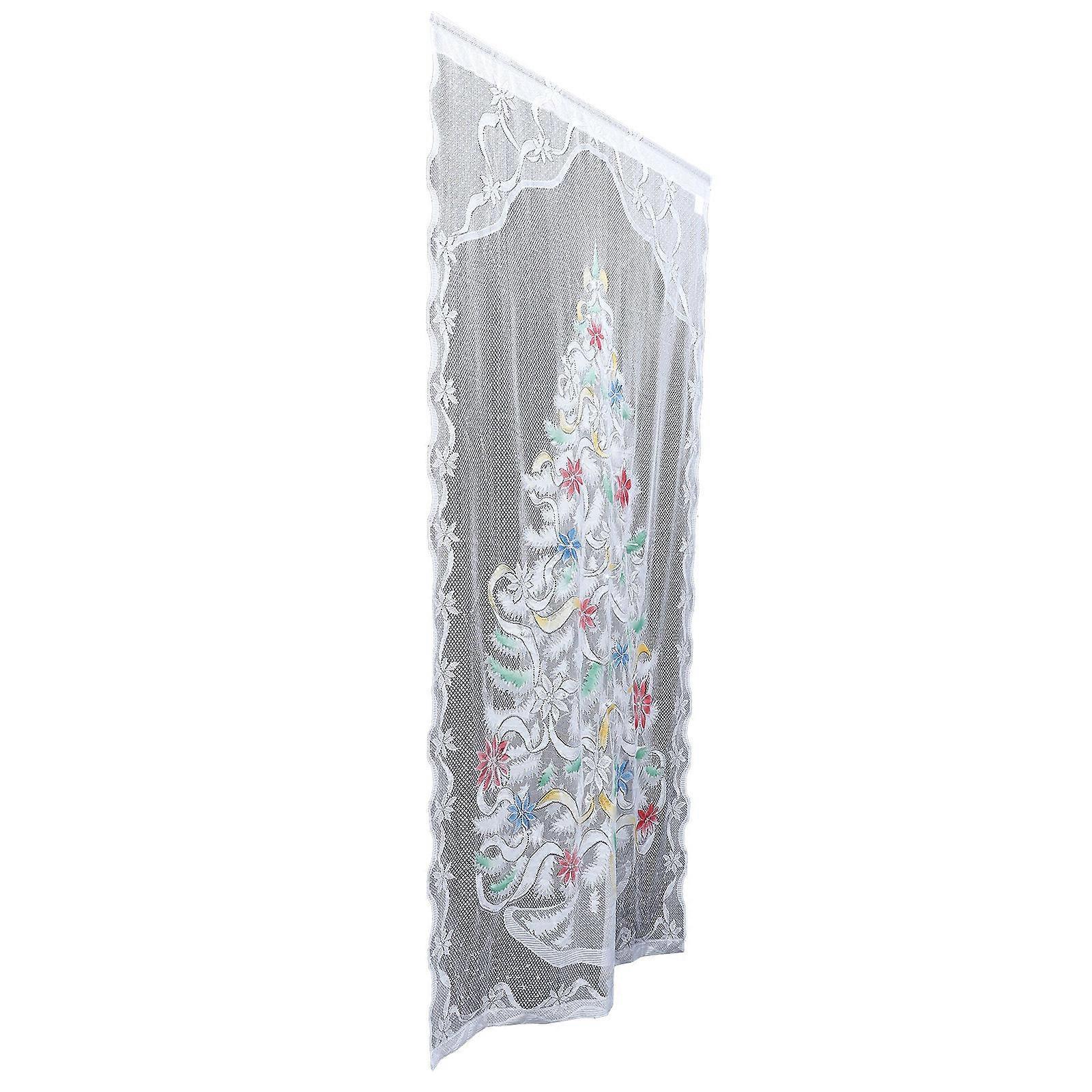 1 Set Creative Lace Curtain with Xmas LED Pendant for Decorative Hanging