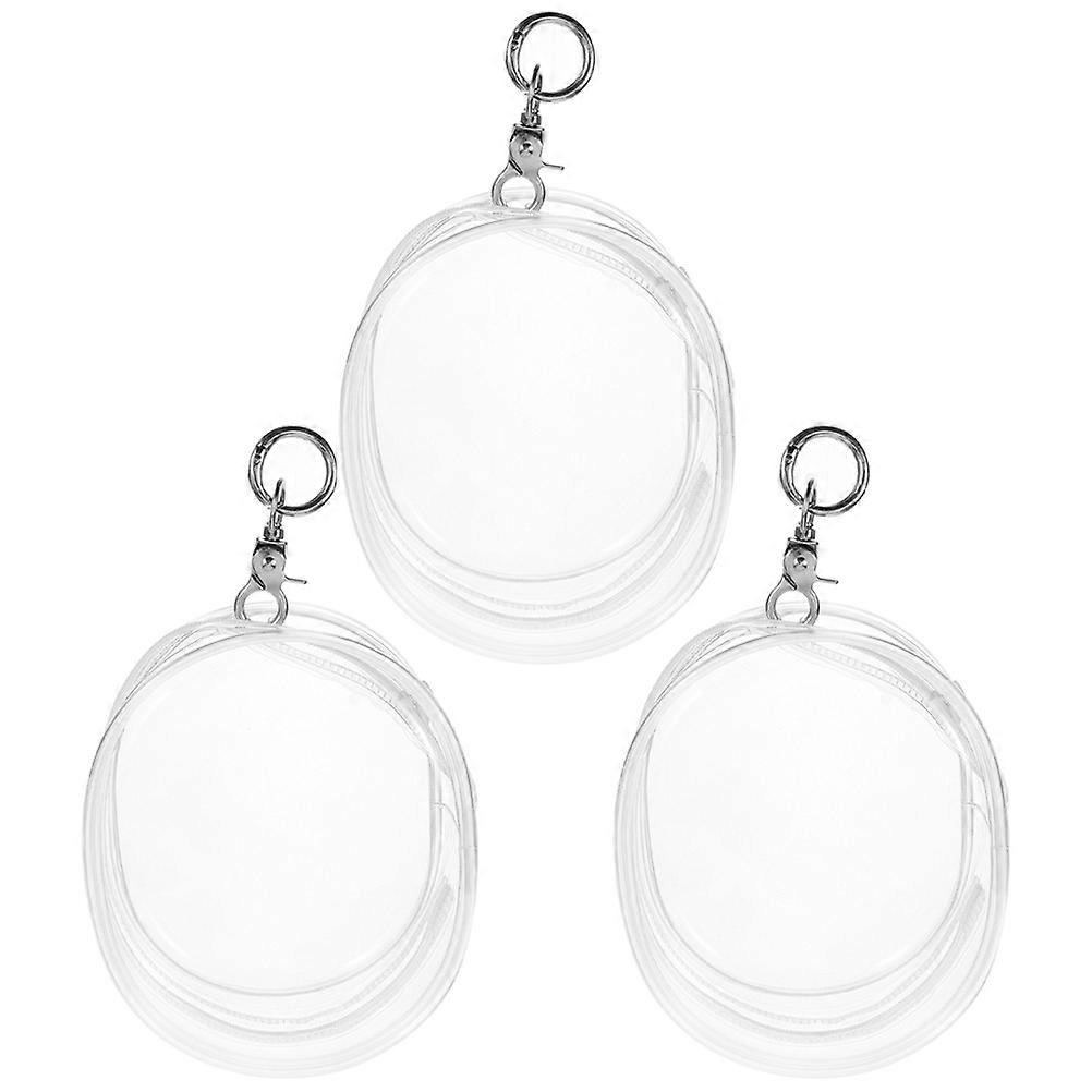 Transparent PVC Doll Display Bags (3pcs) – Portable Showcase Cases for Dolls, Clothes & Ornaments, Scratch Resistant Carrying Bags with Keychain for