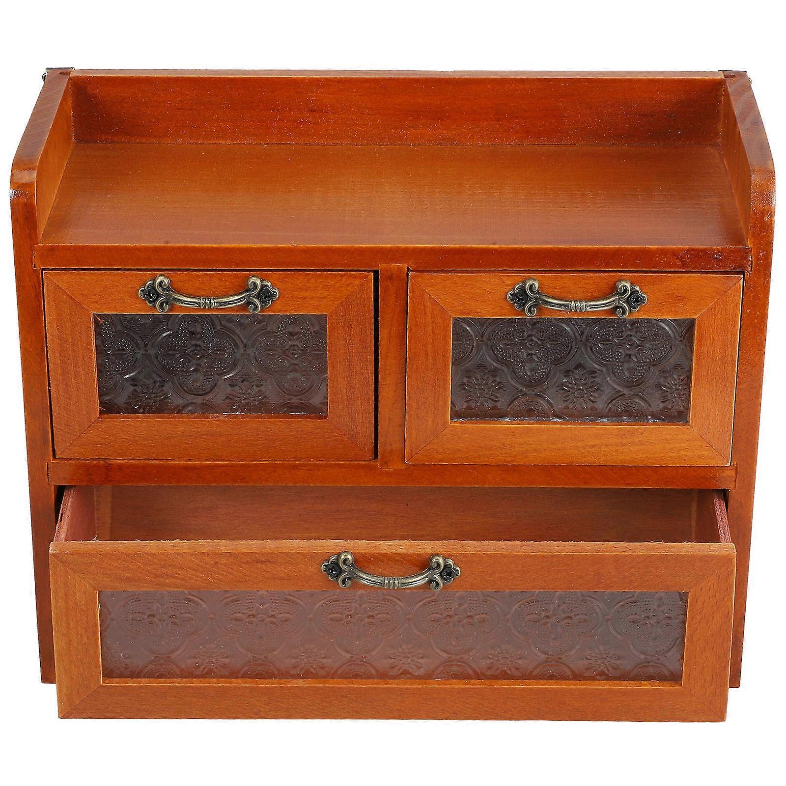 Wood Desktop Display Cabinet Collection Toy Rack Cosmetic Organizer Sundries Storage