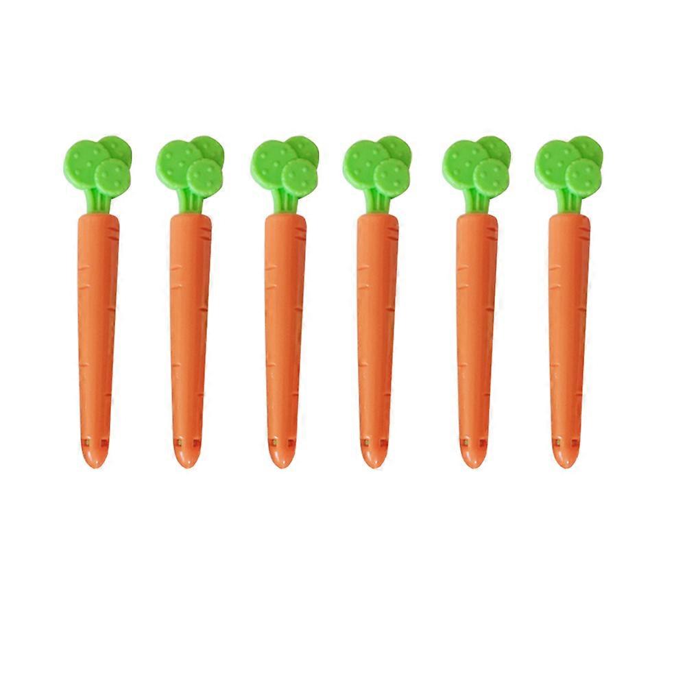 Plastic Sealing Clips with Magnet for Food Bags Carrot Shape Design 20 Pieces Orange