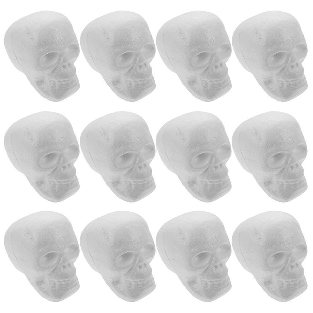 12Pcs Halloween Design Skull Head Foam Hanging Decor Perfect For Scary Props And Teenagers During Ghost Festivals