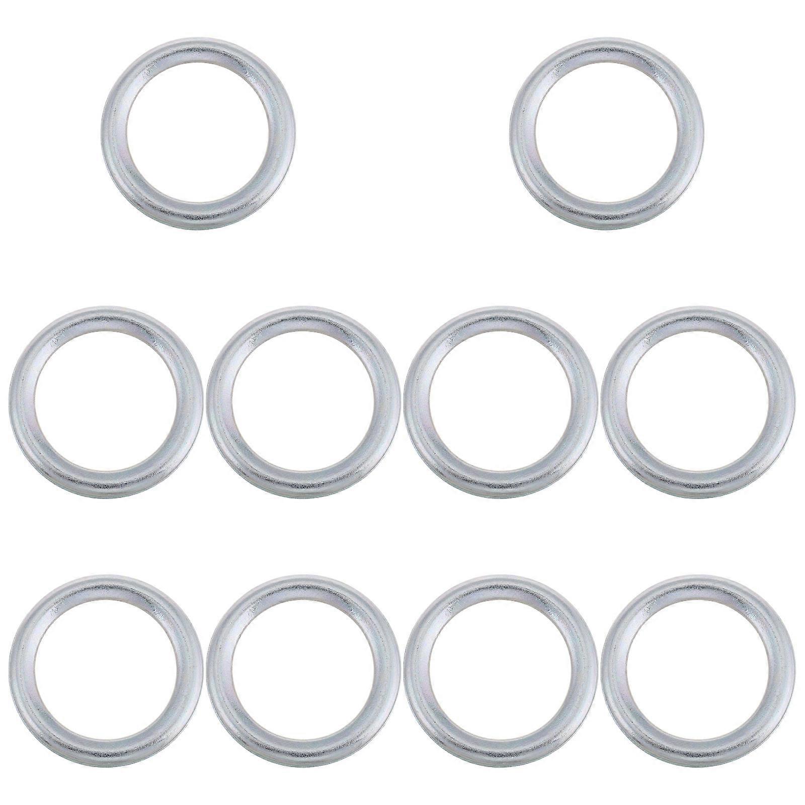 Automotive Oil Drain Plug Gasket 10Pcs Sturdy Round Washer For Mechanics Engine Maintenance
