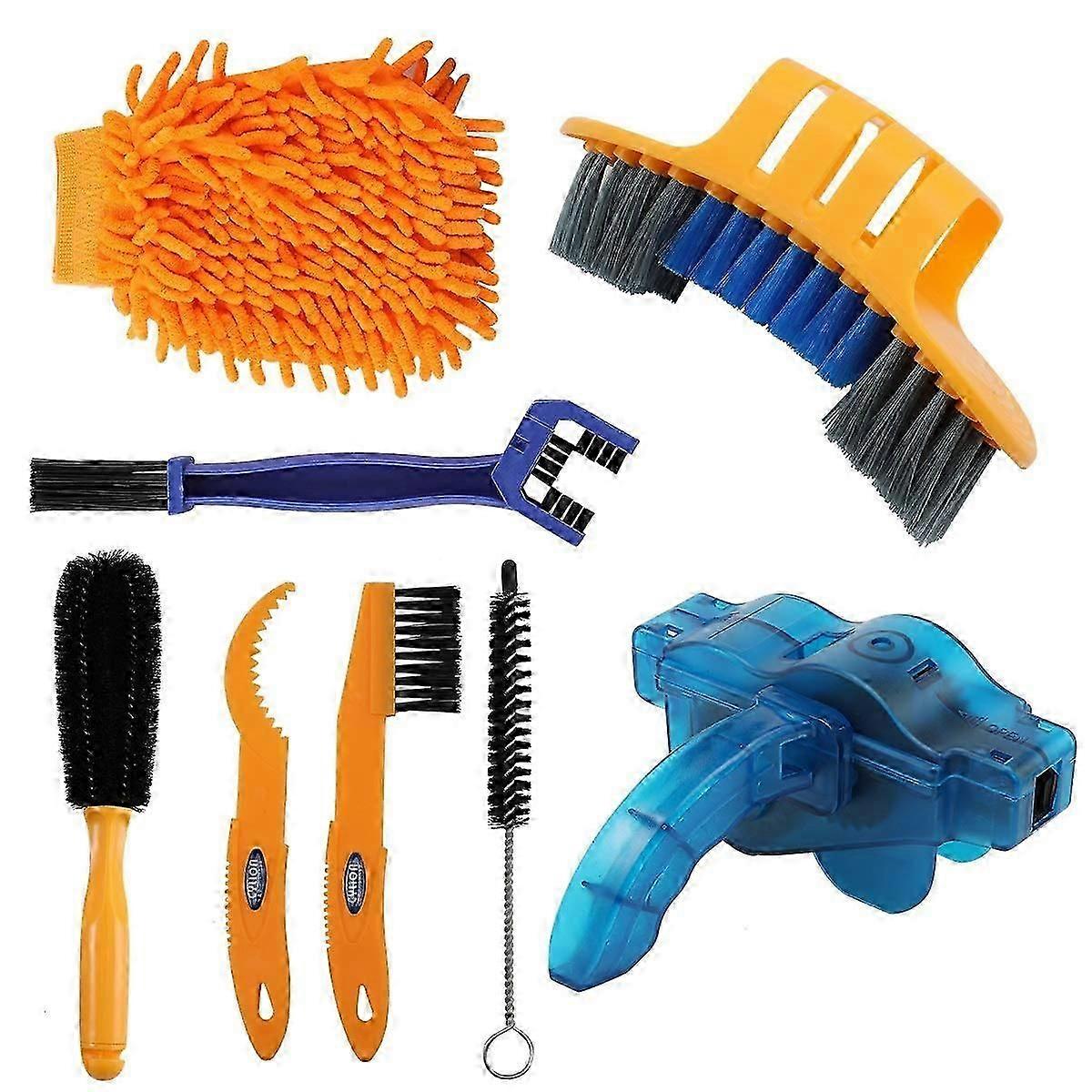 8-piece bicycle brush cleaning
