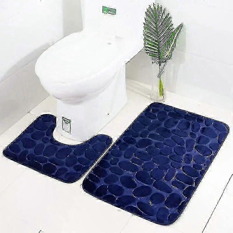 Soft Non-Slip Bath Mat Set, Absorbent Memory Foam Mat for Bathroom Use