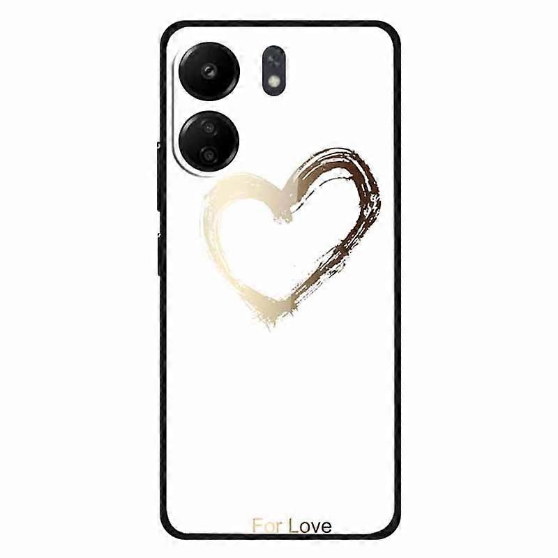 For Xiaomi Redmi 13C 4G/Poco C65 4G Case Pattern Print Tempered Glass Cell Phone Cover
