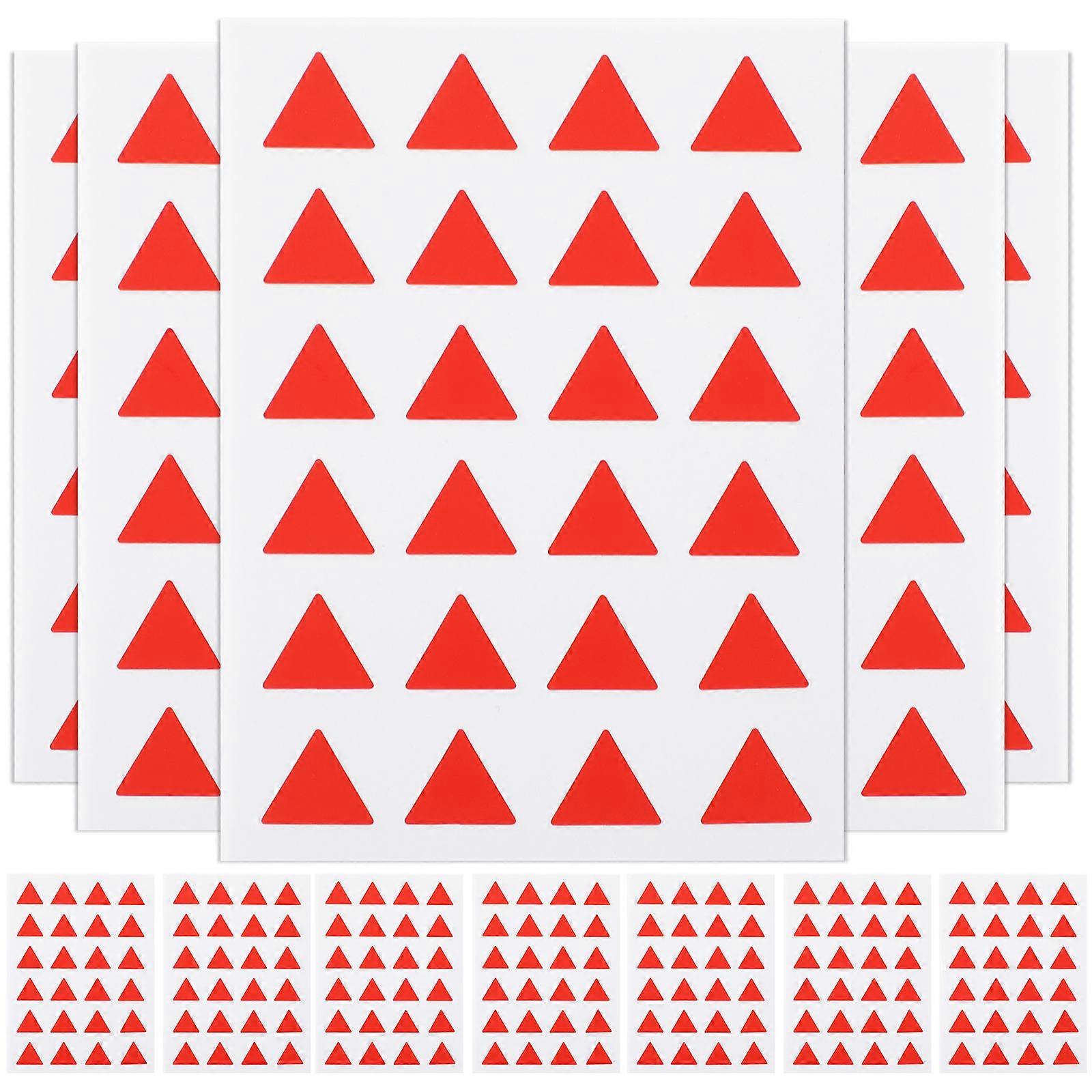 Self-Adhesive 288Pcs Label Stickers for Home Office Sheets Red Triangular Design for Daily Labeling Tasks
