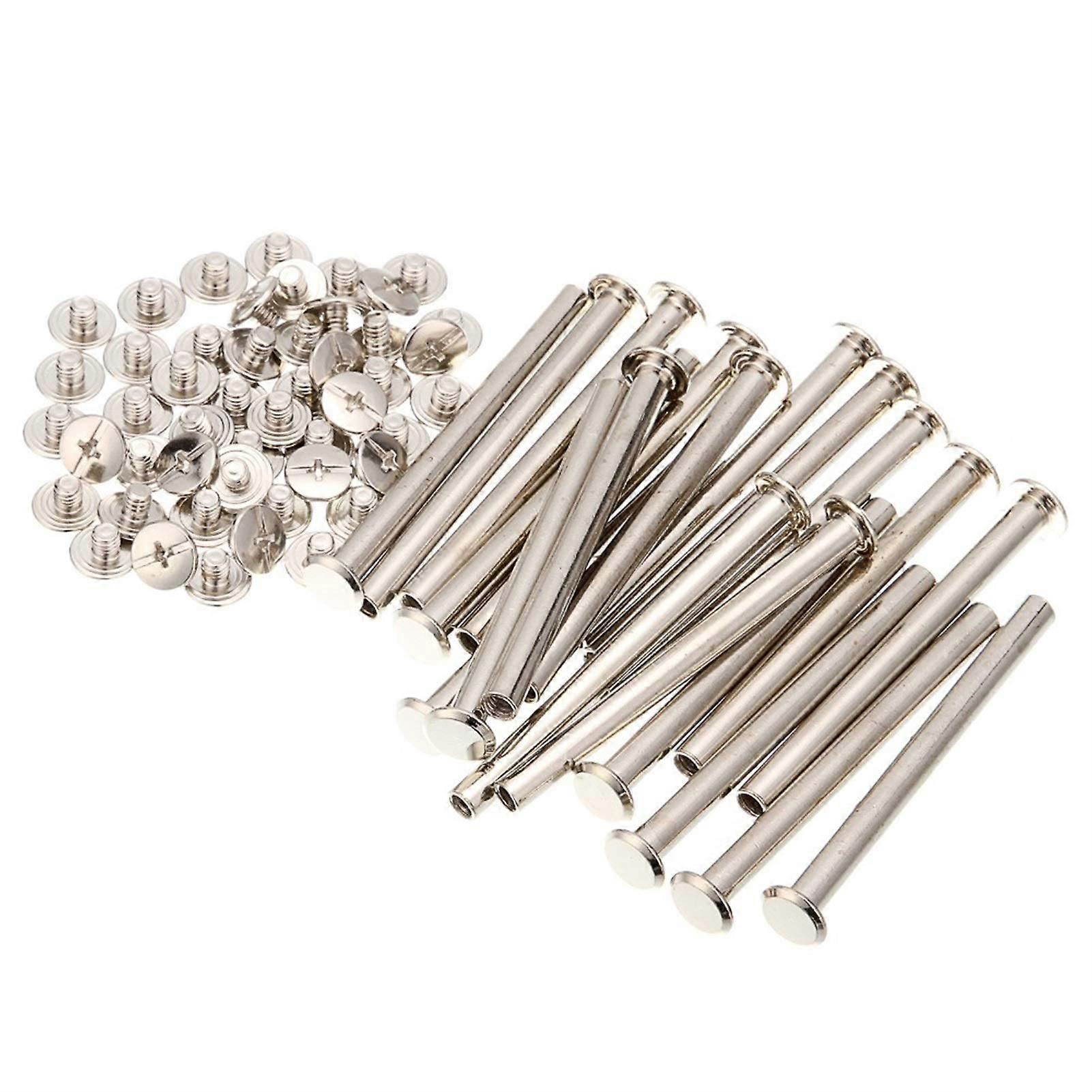 M5 x 60 mm Nickel-Plated Screws, Bolts, Nuts, and Rivets - 50 Pieces, Durable Iron Fasteners for Various Applications