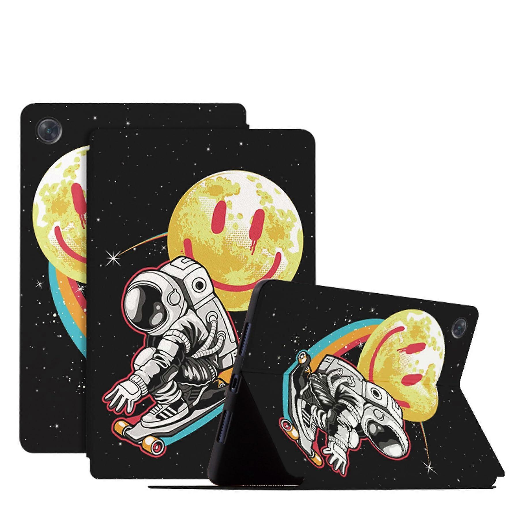 Lenovo Tab M10 Plus (3rd Gen) Leather Astronaut Pattern Case with Auto Wake/Sleep