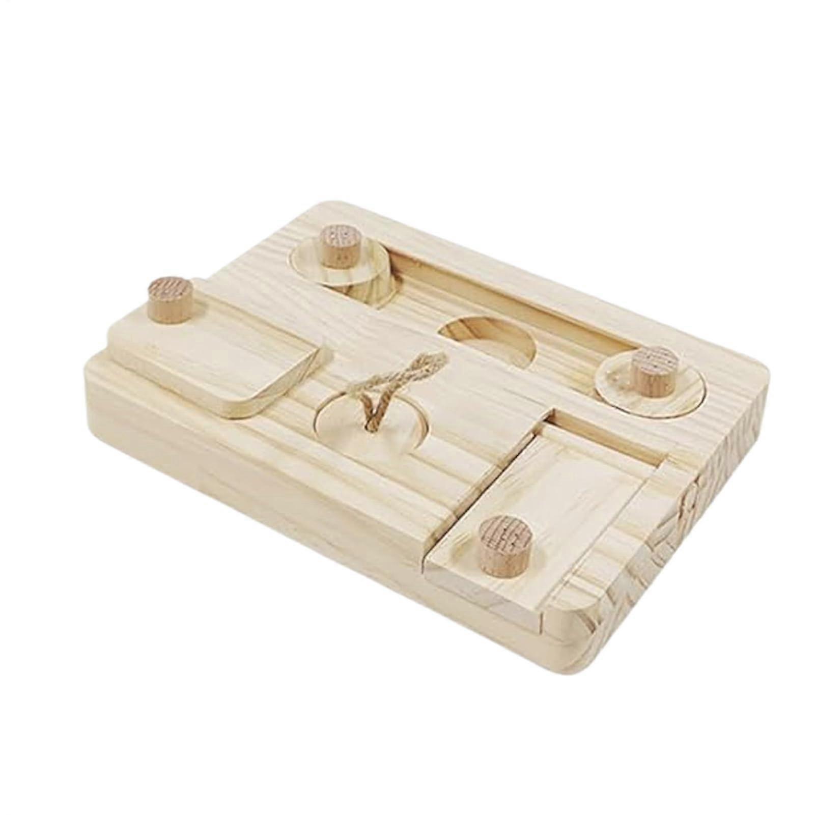 Mice Foraging Toys  Wooden Hamster  Tray  Educational Hide Treats Puzzle Snuffle Game For Chewing, Digging, Exploring