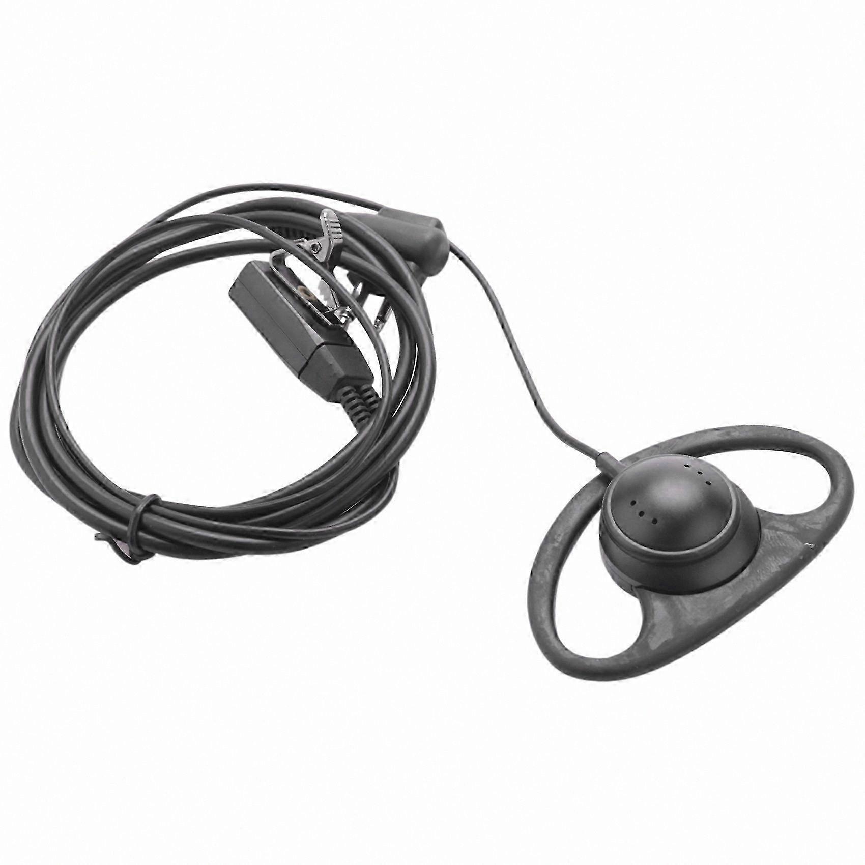 2-Pin D-Shape Earpiece Microphone with Clip for Two-Way Radios