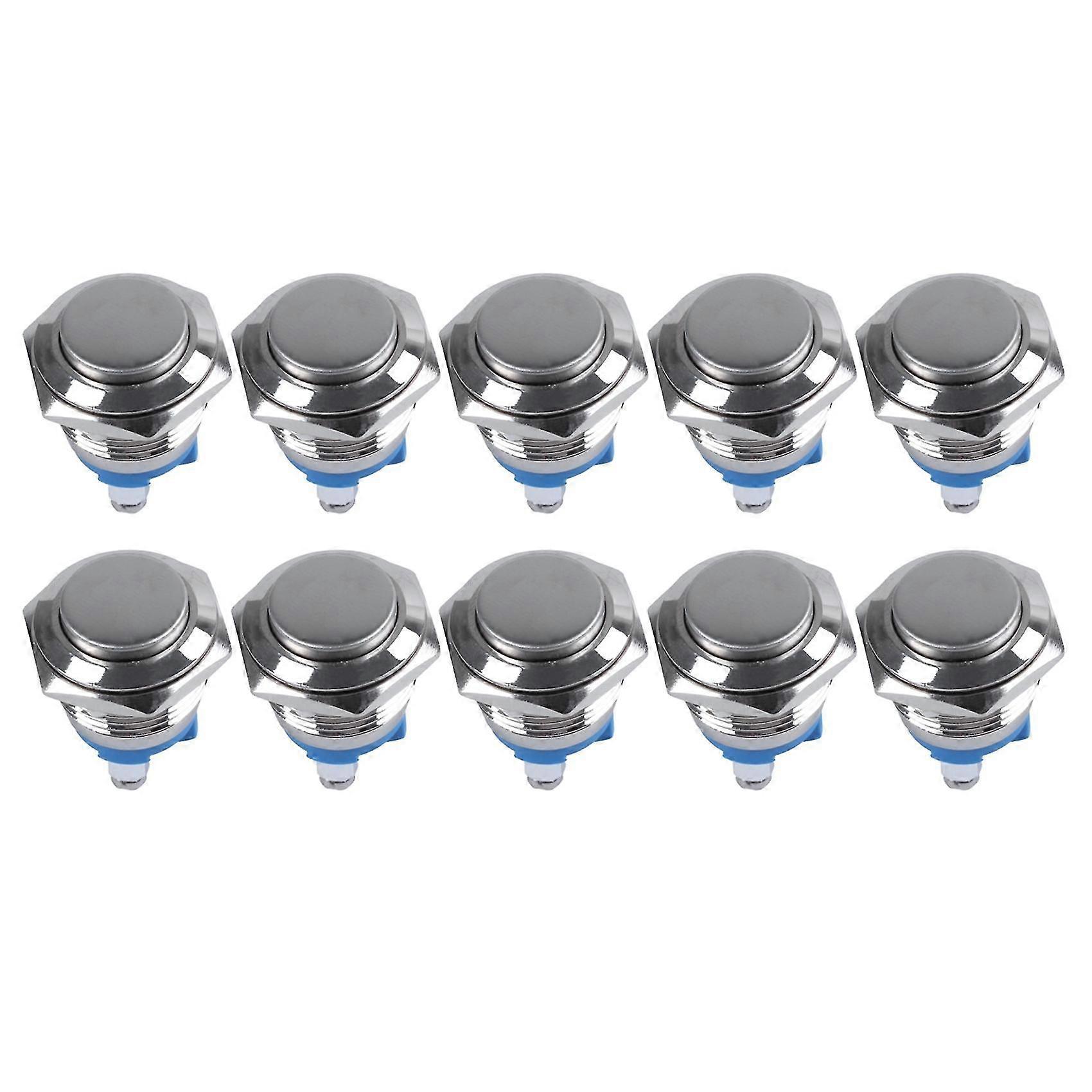 10x High Round High Round Momentary Metal Push Button Switch 16mm