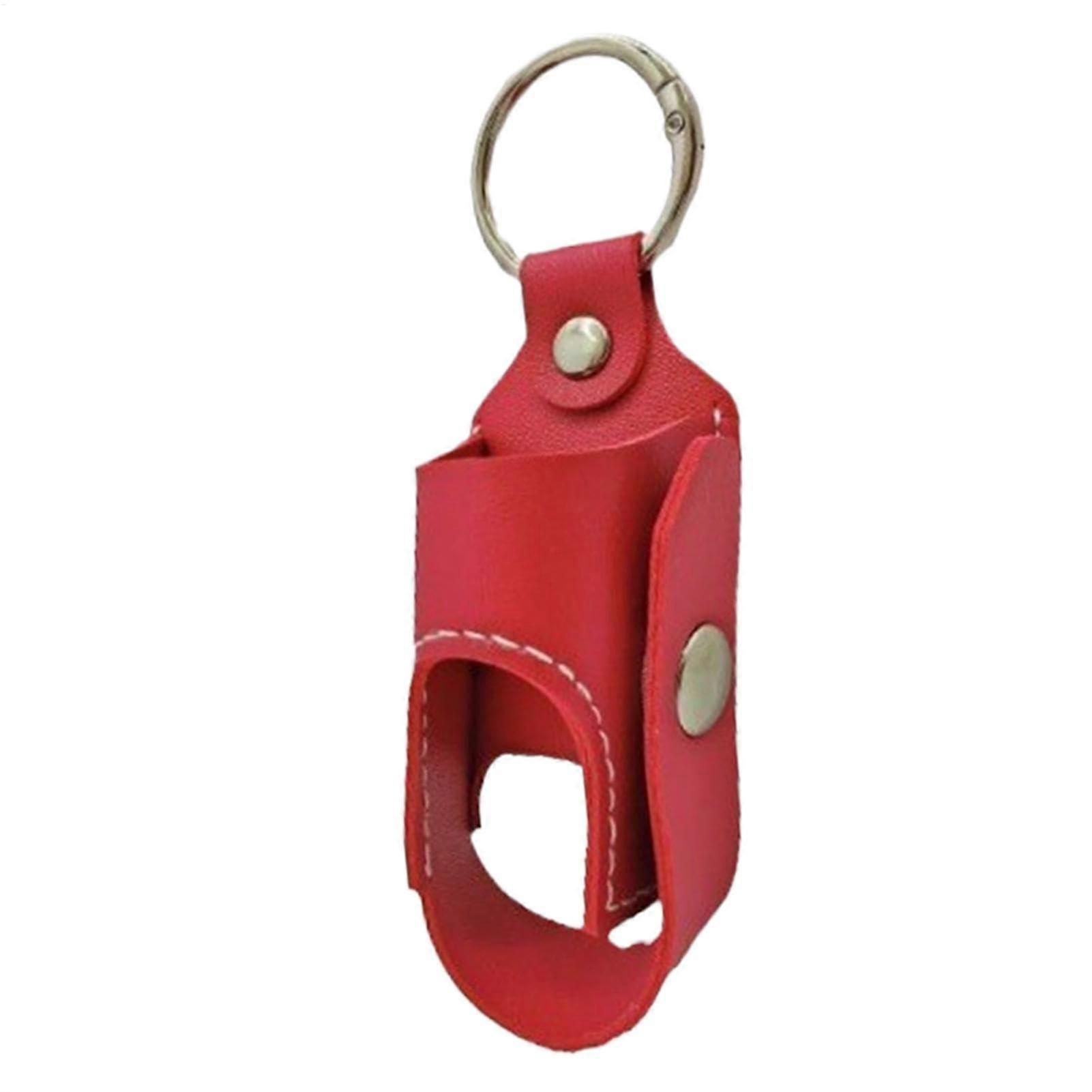 Inhaler Keychain Holder Case | Portable PU Leather Inhaler Storage for Travel, School, Home | Red Color