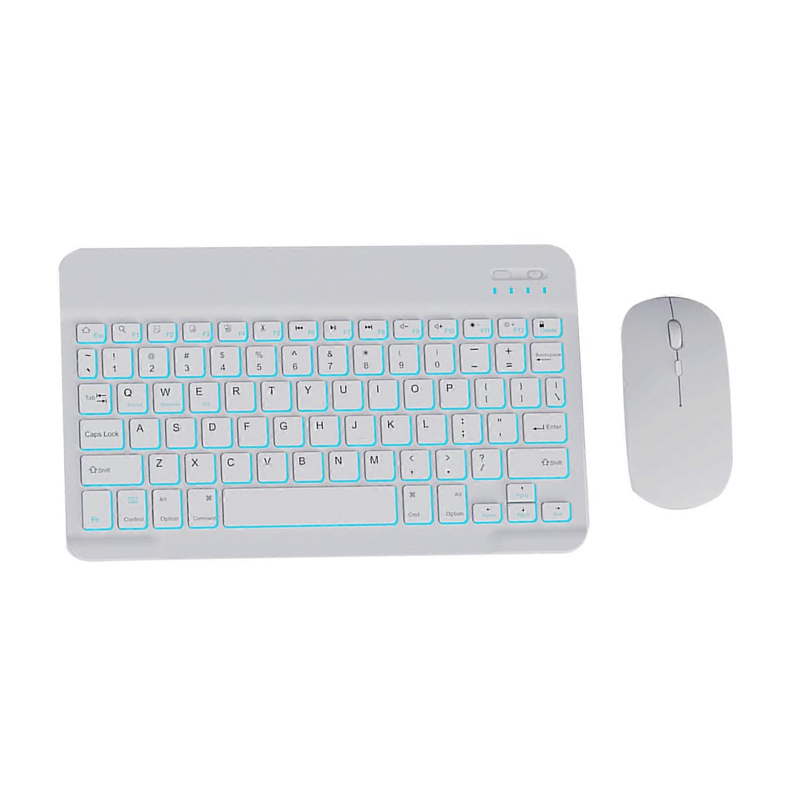 Bluetooth Keyboard Thin Lightweight Keyboard Mouse Combo with Backlit for Mobile Phones Tablets