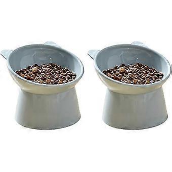 Anti Vomiting Cat Bowl - Elevated Non-Slip Food and Water Bowl for Small Dog Flat Face Cat (Blue)
