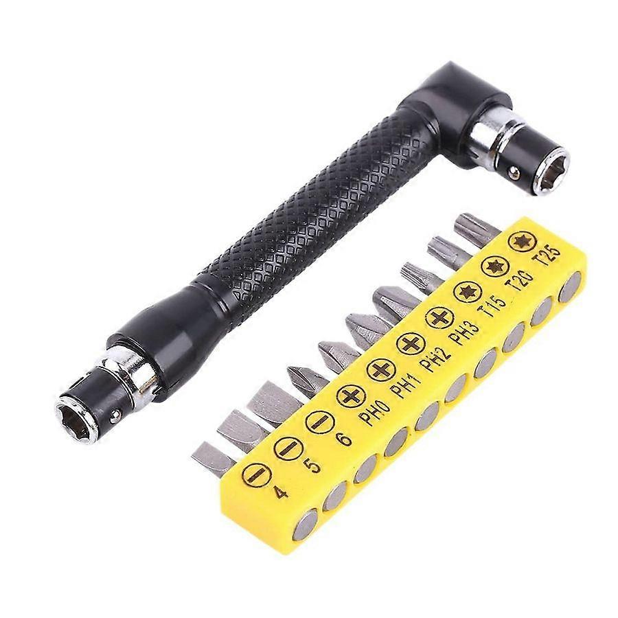 Hex Socket Wrench 1/4Inch L Socket Wrench Set with 10Pcs Various Angled Screwdriver Hand Tool Kit