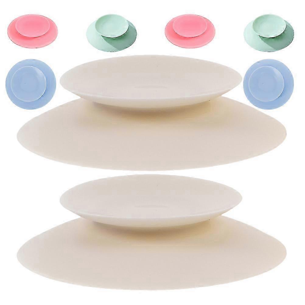 Double sided plate sucker for elderly - non-slip silicone tableware stabilizer