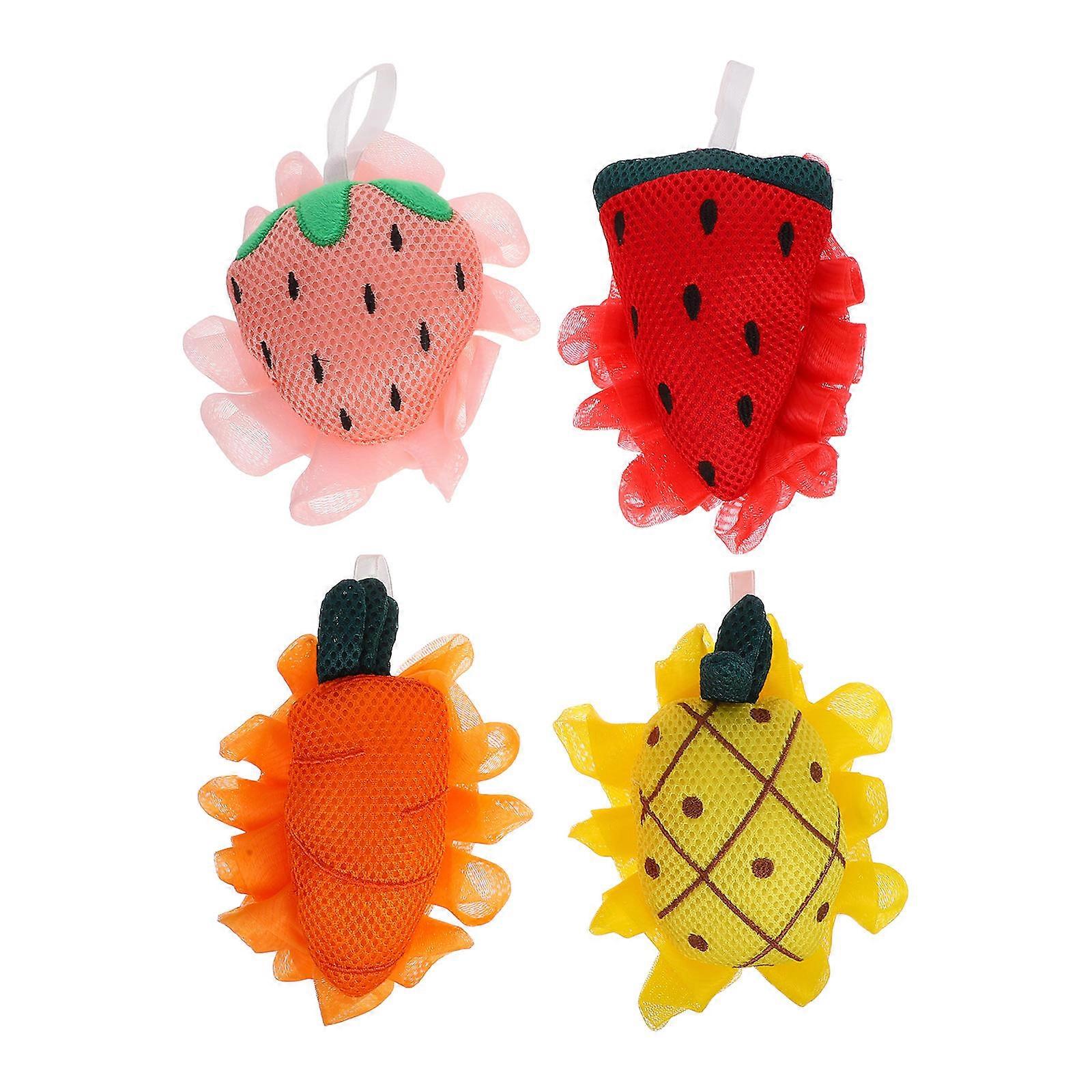 Body Wash Ball Body Scrubber Bath Accessories Bathing Routine Assorted Color Pe Material Cleaning Tool 4Pcs