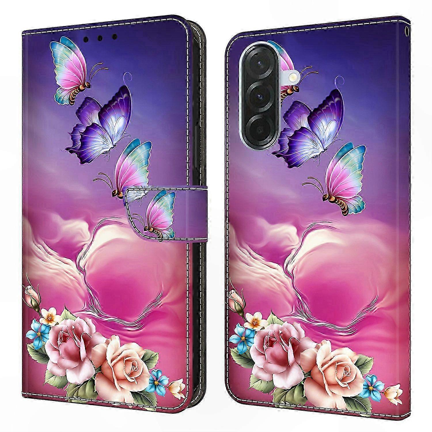Wallet Case with Pattern Printing for 5G Phones - Leather Flip Cover with Stand Function Compatible with Galaxy A36