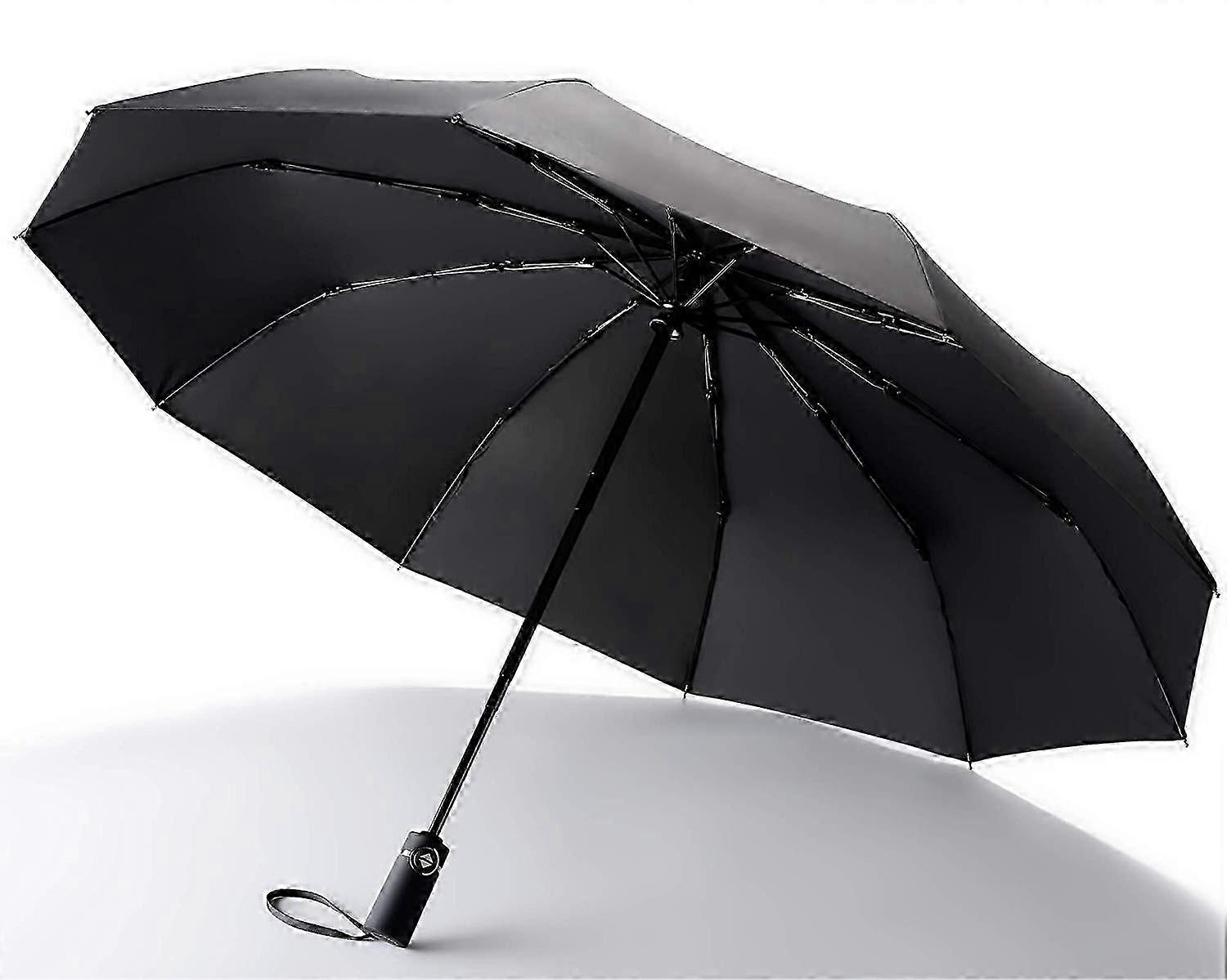 Compact Umbrella Windproof Travel Folding Umbrellas, Coated Fast-Drying, Auto Open Close Foldable