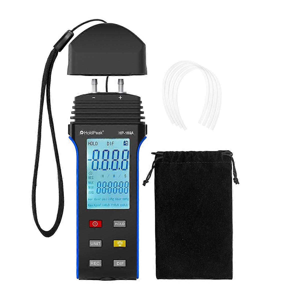 Digital Manometer,2-Port Manometer Gas Pressure Tester LCD Display with Backlight for Any Gas Pres