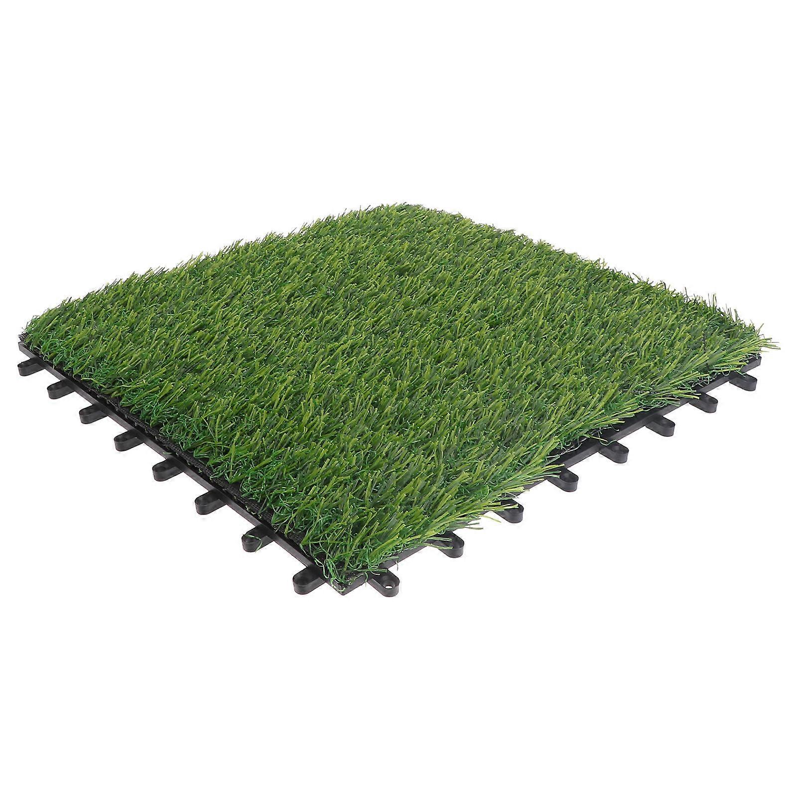 Artificial Grass Turf Tiles Yard Decoration with Interlocking Design