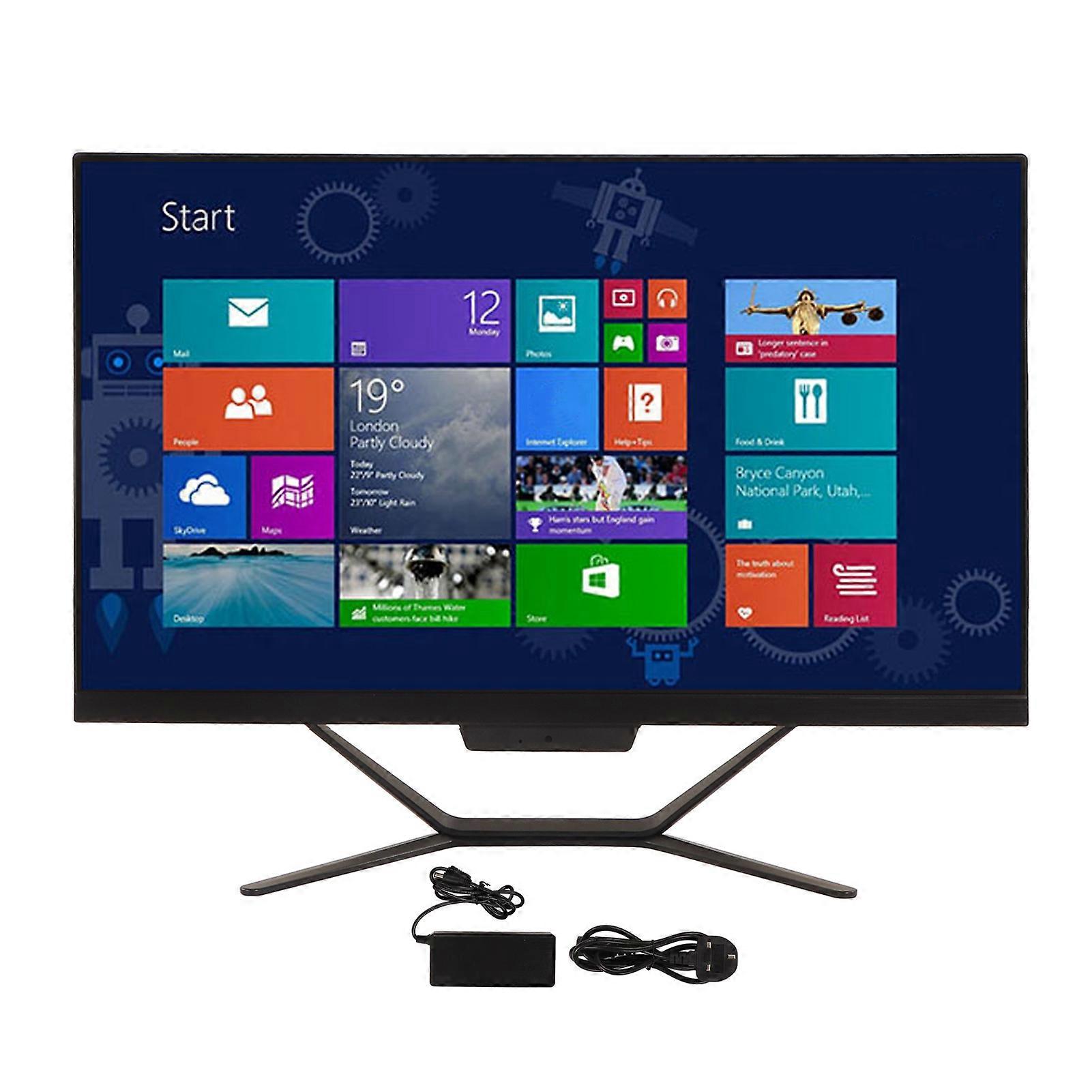 All in One Desktop Black 23.8 Inch FHD Touchscreen J4125 CPU with Camera AIO PC