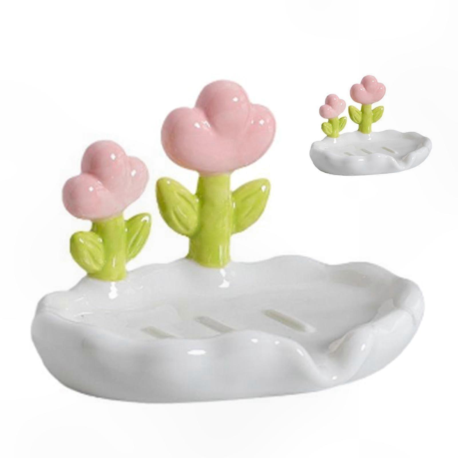 Multicolored Plastic Freestanding Soap Dish for Bathroom and Kitchen Use