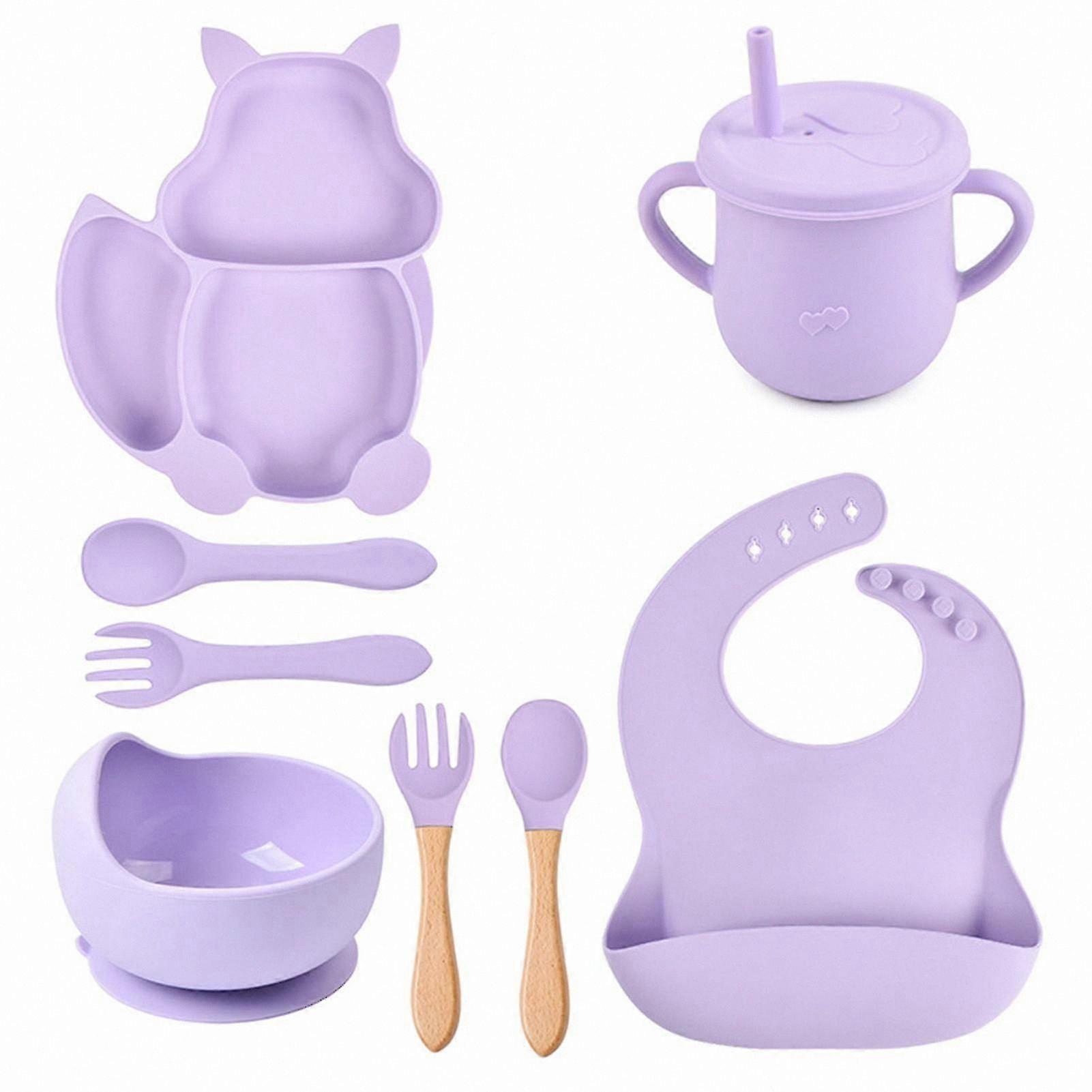 3-Piece Kids Tableware Set with Suction Base, Heat-Resistant, Durable, and BPA-Free Design for Toddlers, Includes Rabbit and Squirrel Plates