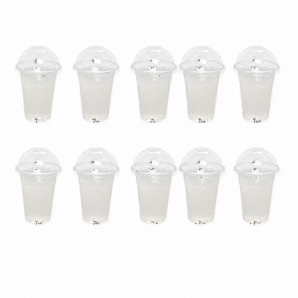100 Pack Clear Plastic Cups with Dome Lids for Beverages