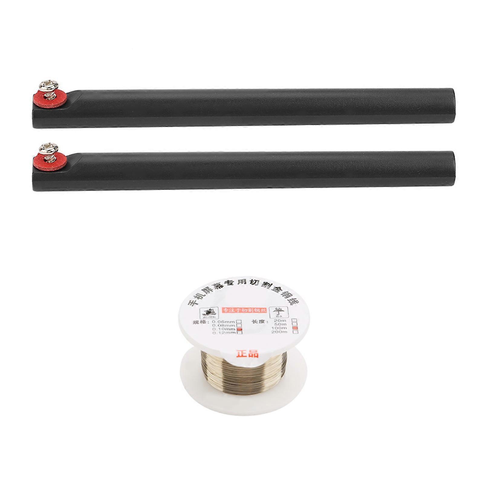 100m Molybdenum Cutting Wire with Handle for iPhone LCD Screen Separator (0.1mm x 100m)