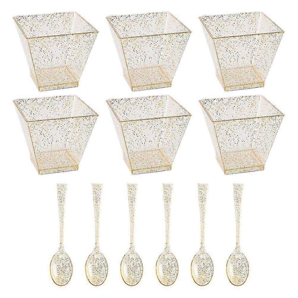 1 set of Plastic Dessert Cups Ice Cream Cups Pudding Storage Cups Yogurt Cups