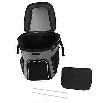 Dog Bike Basket Waterproof Breathable Removable Dog Carrier Backpack for Outdoor Travel Grey