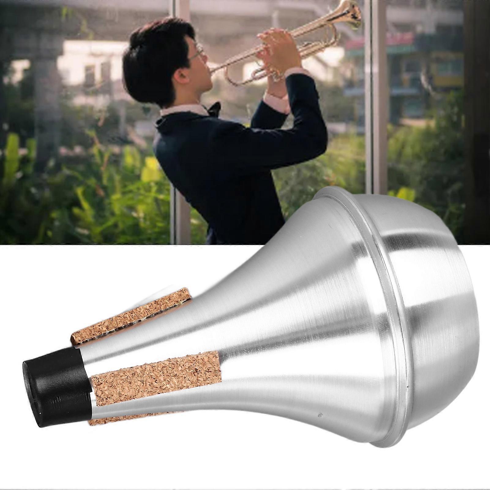 Lightweight Aluminum Trumpet Practice Mute with Soft Cork Noise Reduction