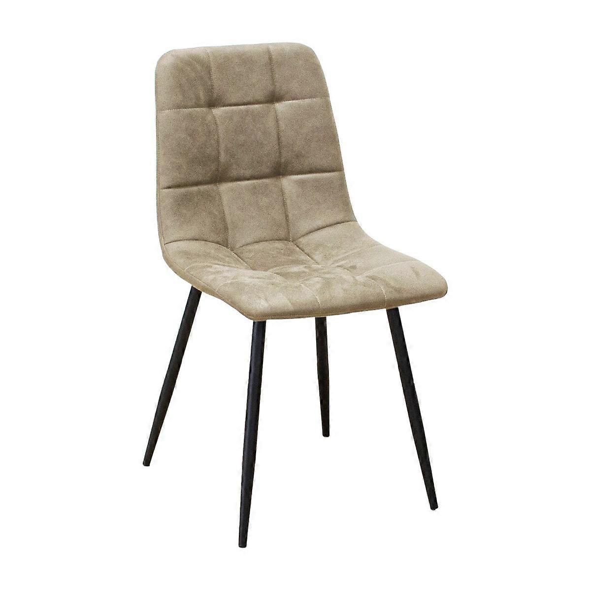 Ensemble de 4 chaises Daniela SG, gris tourterelle, microfibre, 54x44x87 cm