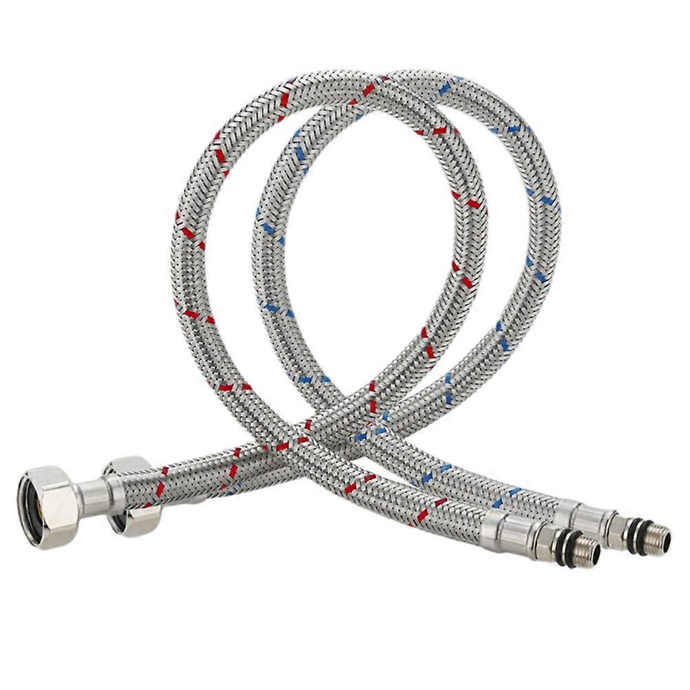 Drinking Water Hose Stainless Steel Inlet Hose for Sanitary Use 2Pcs Set