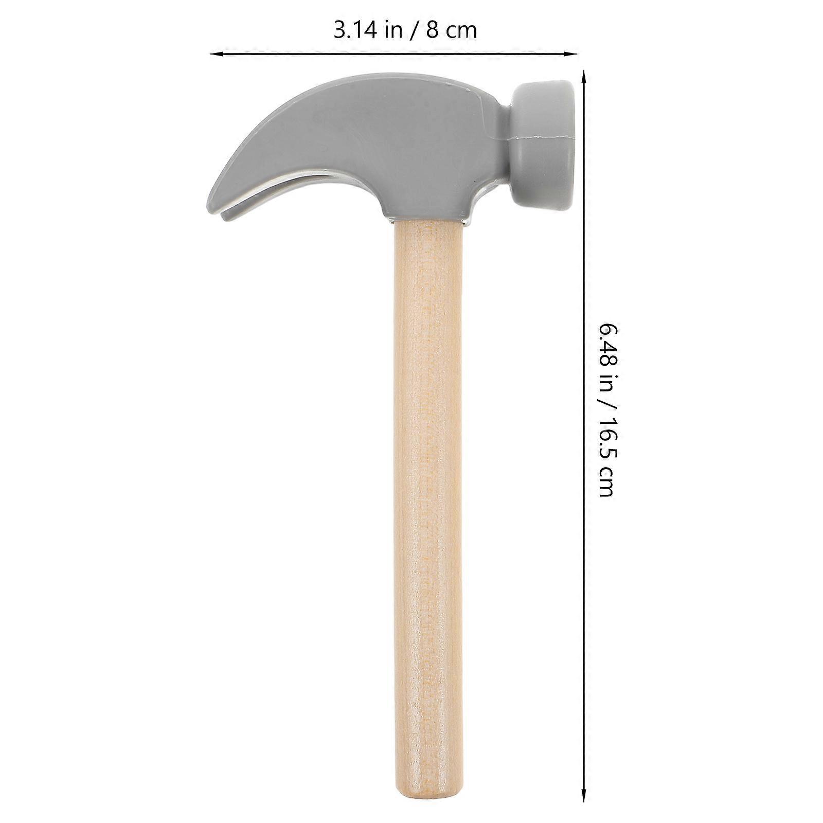 Wooden Hammer Toy For Toddlers Hammering Interactive Play Realistic Design 2Pcs Durable Wooden Construction Tools