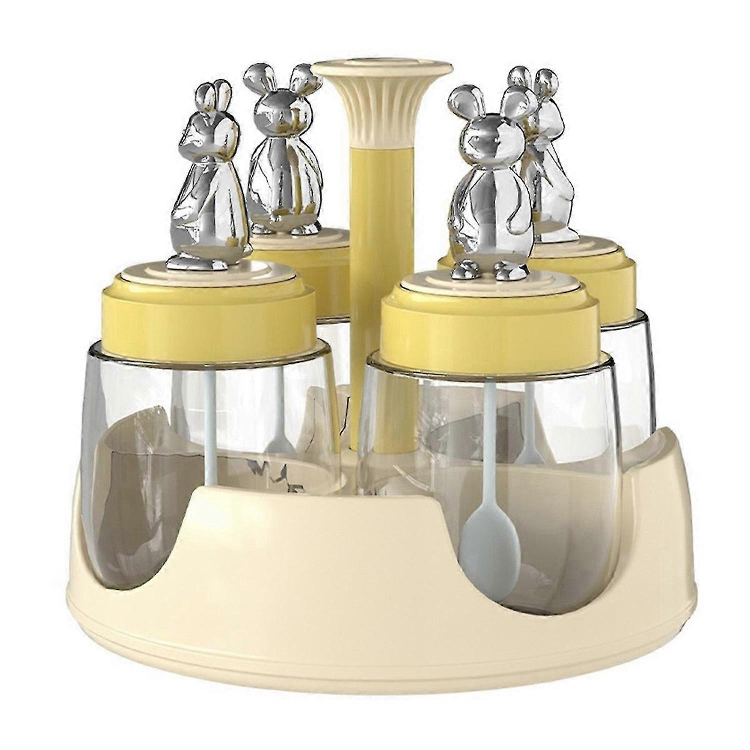 Rotating Spice Jar Household Spice Container Combination Spice Bottle with Lid