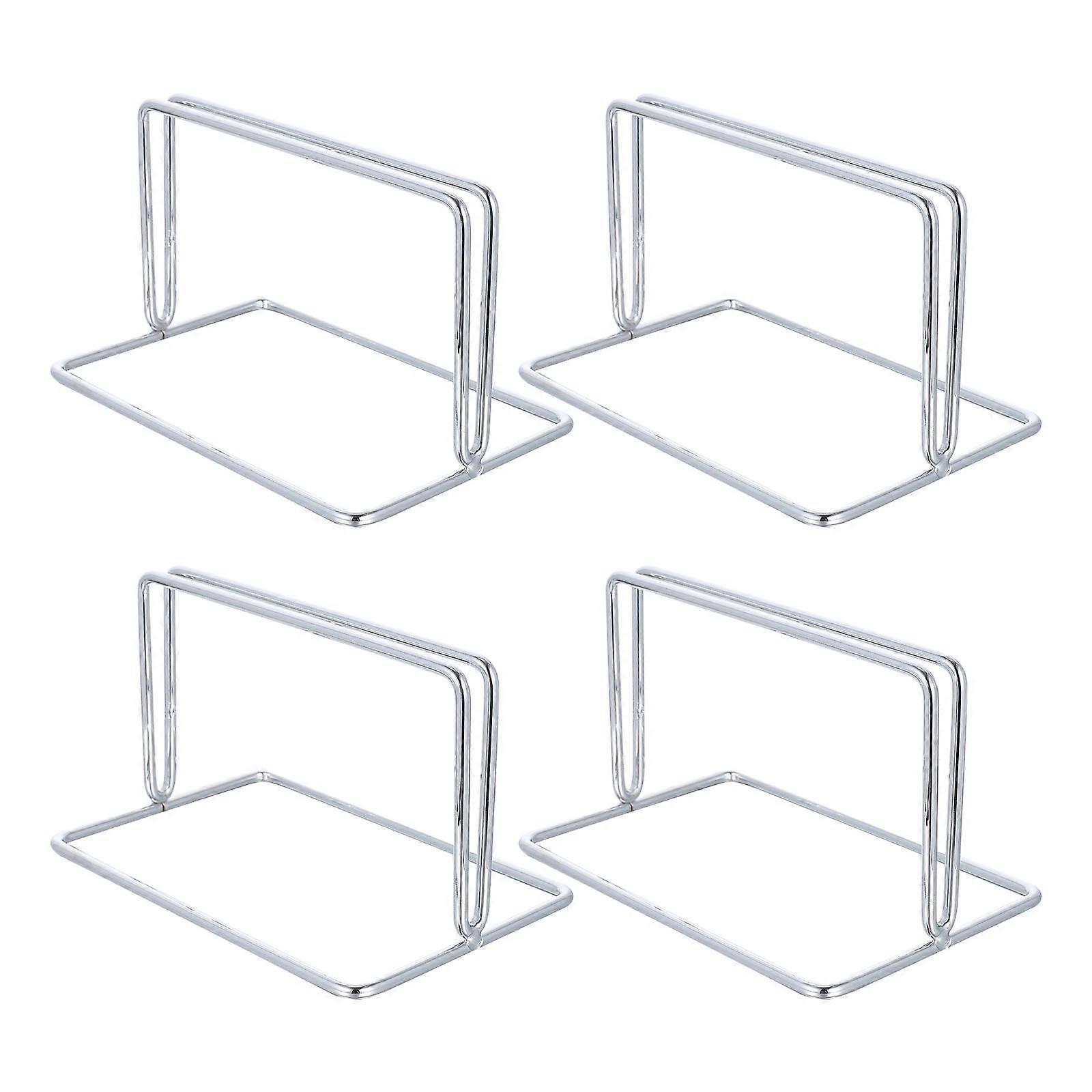 Office Partition Bracket Cold Rolled Steel for Baffle 4Pcs Silver