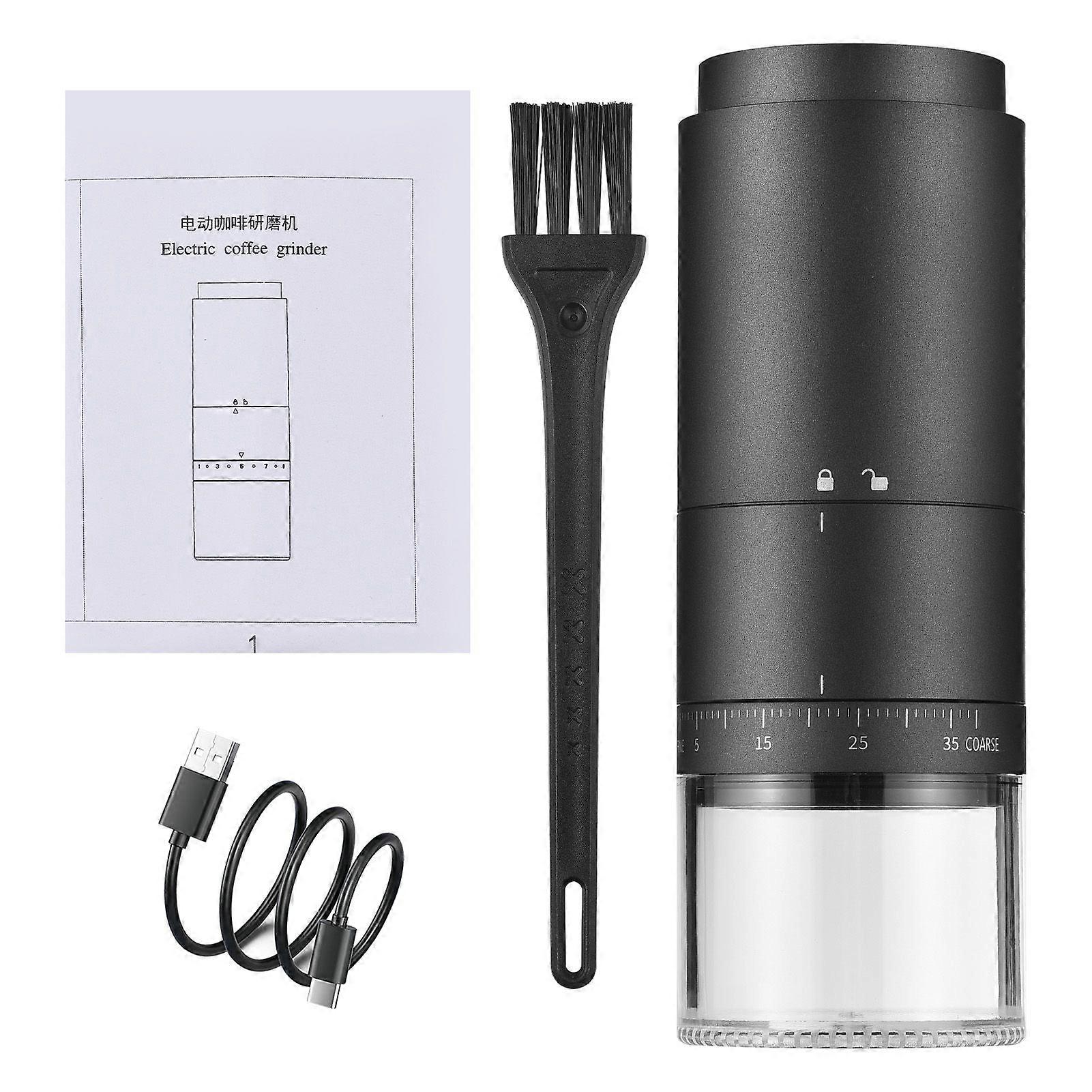 Portable Coffee Bean Grinder with 38 Grinding Setting Digital Power Display 5 Blades Ceramic Conical Burr One Button Start and Auto Stop Handheld Elec