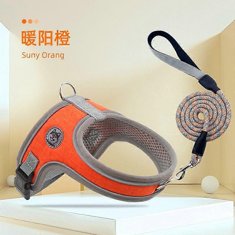 Dog Harness and Leash Set, No Pull Saddle Style Pet Harness, Breathable Mesh Adjustable Reflective Dog Vest for Dogs and Cat Medium Small Harness 2 D-