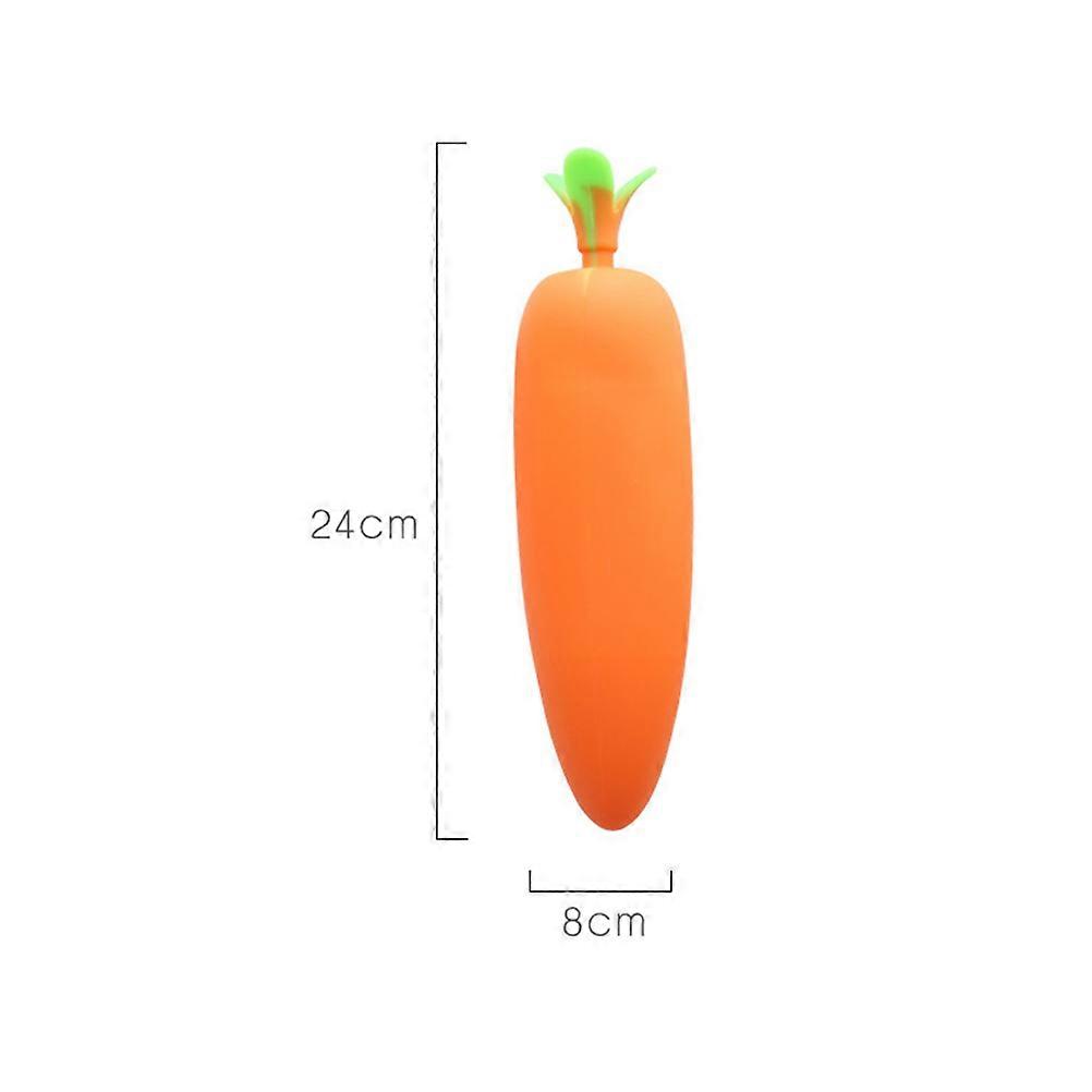 Silicone Pen Case Carrot Pencil Case for Students Cartoon Design